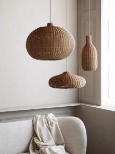 ZHUMUCHUANSHUO | Bohemian Rattan Japanese Zen Teahouse Pendant Light