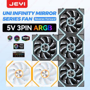 JEYI | JEYI Block Fan Hydro Bearing Fan 30dB(A) 120MM ARGB Chassis PC Fan PWM Cooling Wireless Splicing Forward/Reverse Blade Cool Fan