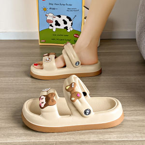 Summer Casual Beach Girls Slippers Cute Butterfly Knot Anti-Slip Soft Bottom Fashion Thick Heel Indoor Outdoor Comfortable Sandals