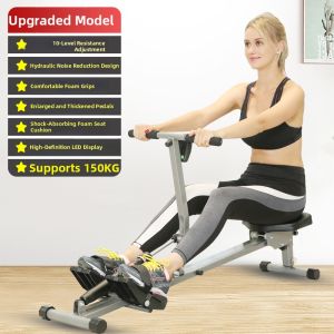 PINNAI | Silent Foldable Rowing Machine For Weight Loss And Abdomen Workout With Water Wind Resistance And Hydraulic Feature Home Fitness Equipment