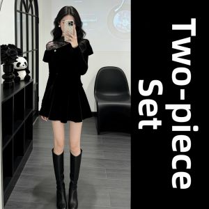 NIUVIES | Off-Shoulder Fall New Style Rich Girl Look Dress