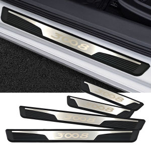 Peugeot 3008 Tấm Chống Trầy Xước Gắn Cửa Bảo Vệ Bàn Đạp Bao Da Kiểu Dáng Xe Viền Phụ Kiện Thép Không Gỉ Và ABS 2017-2021