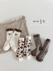 ถุงเท้าเด็กผู้หญิง ถุงเท้าครึ่งแข้ง ผ้าฝ้ายแท้ ระบายอากาศได้ดี ขอบลูกเชือก ถุงเท้าเด็ก ถุงเท้าผ้าฝ้ายสำหรับฤดูใบไม้ผลิและฤดูใบไม้ร่วง