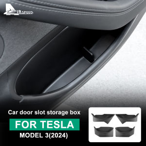 For Tesla Model 3 Highland 2024 Car Door Slot Storage Box TPE 4PCS Car Modified Storage Box Door Handle Interior Trim Modification