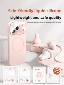 YOUSIDUN | Apple 17 Pro Max Compatible Magnetic New Release Liquid Silicone Premium Feel Full Protection Camera Lens Cover Large View Window Phone Case