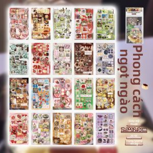 Yuxian | Sách Dán Hình Cắt Khung Flash Món Ăn Nhật Bản Phong Cách Retro Dreamcore