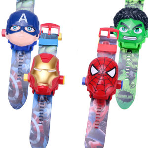 Cartoon 3D Children Watch Marshall Chase Spiderman Elsa Princess Figurine Digital Watch 24 Projection Toys For Boy Girl Birthday Gift