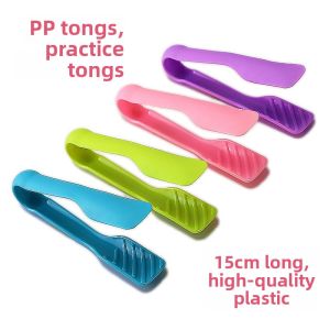 Mini Plastic Food Tongs for Early Education in Kindergarten Home Kitchen Barbecue Tools Small Size BBQ Clip for Beans And Beads