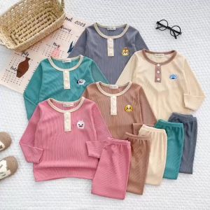 [Thu Đông] Bộ Dài Tay Thu Lạnh MINKY MOM Vải Thun Gân Cho Bé 0-8 Tuổi Chiều Cao 80-130cm Cân Nặng 8-27kg TD-TR14