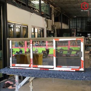 🏡150x60หน้าต่างบานเลื่อนอลูมิเนียม🏡แบ่ง3ช่อง 🏡พร้อมส่ง🚚ค่าส่งถูก🏡