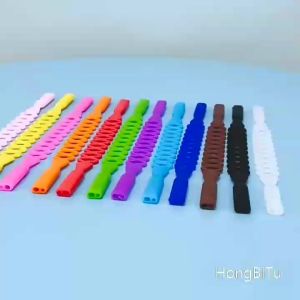 Tali Kacamata Silikon Pegas Lubang Ganda untuk Orang Dewasa & Anak