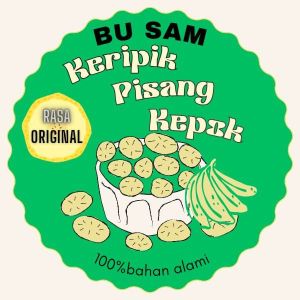 Keripik pisang kepok bulat isi 2 kemasan 100gram (2 X 100gram)