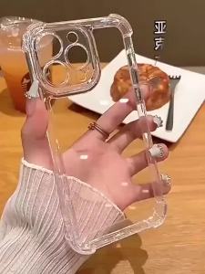 Luxury Shockproof Transparent Phone Case for IPhone 17 Air 16 15 14 13 12 11 Pro Max Lens Protector Clear Soft Bumper Back Cover
