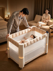 Smart Soothing Foldable Sidecar Mobile Baby Crib