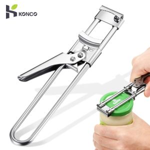 Adjustable Jar Opener Can Opener Stainless Steel Non-Slip Bottle Lid Opener Manual Jar Bottle Bottle Lid Opener Kitchen Gadget