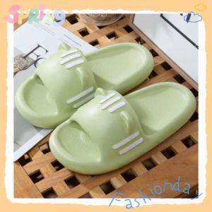 NQshop ใหม่ล่าสุด - รองเท้าแตะแฟชั่น สวม หูน้อง แมวแต่งลาย ผญเรียบๆ พื้นนุ่ม เบา สบาย