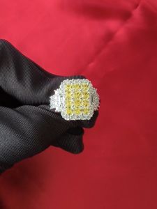 Diamcity (Free Gra Certificate) Fashion 05 Karat Moissanite Cincin Berlian Kuning Untuk Wanita