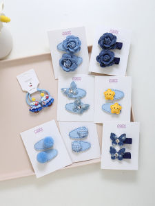 Kẹp Tóc Dễ Thương Cho Bé Gái Màu Xanh Denim Hoa Kẹp Tóc Mái Lệch Kẹp Tóc Mini Cho Trẻ Sơ Sinh Phụ Kiện Tóc Cho Trẻ Em