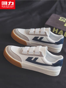 Warrior Mens High-Top Canvas Shoes Thick Bottom Dequn Casual Sneakers Breathable Flat Heel round Toe Pure Color Youth Footwear