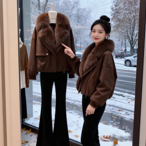 XUECAIQI | Suede Velvet Large Collar Thickened Womens Winter Coat