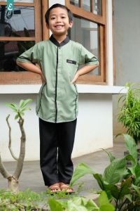 Baju Koko Anak Laki-Laki Lengan Pendek & Celana 1-10 Tahun Setelan Pakaian Anak Premium Koko Affan
