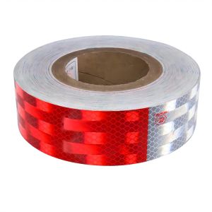 Băng Phản Quang 2in X 200ft Màu Đỏ/trắng Cường Độ Cao Tự Dính Chống Thấm Nước Cấp Độ Cảnh Báo An Toàn Cho Xe Kéo