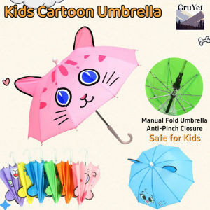 Cute Cartoon Children Umbrella Animation Creative Long-handled 3D Ear Modeling Kids Umbrella for Boys Girls