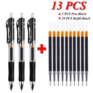 3-13Pcs Set Gel Pens Large Capacity Question Brush Pen 0.5mm Ballpoint Replaceable Refills Office School Supplies Stationery
