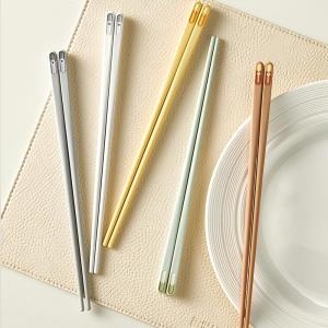 5 Pairs Alloy Chopsticks Non Slip Colorful Food Grade Cute Animals Food Stick Reusable Anti-Mildew Anti-Slip High Temperature Resistant