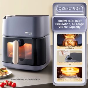 【FULOVE】[China Plug Adapter Needed] Bear | Multifunctional Large Capacity Visible No-Flip Air Fryer Oven
