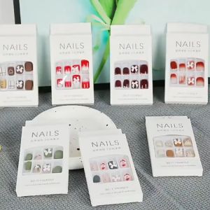Kuku Palsu Motif Cantik Viral Full Set [24 pcs] Fake Nail Art Fashion Acrylic + Lem