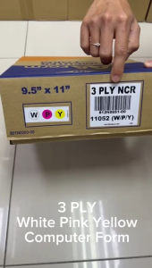 AAA Form 3ply Color WPY NCR Colour Computer Form ( White / Pink / Yellow ) 250 FANS / Dot Matrix Printer Computer Paper