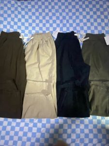 กางเกงขายาวทรงหลวมเอวยางยืดผ้าฝ้ายแท้สไตล์วินเทจสำหรับผู้ชาย กางเกงขายาวทรงหลวมสบายๆ สไตล์วินเทจ ทรงหลวม ทรงลำลอง