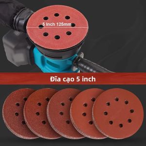 Đĩa Nhám Mài 5 Inch 8 Lỗ 125mm Chất Liệu Nhôm Oxit Hình Tròn Dùng Cho Kim Loại Gỗ Ngọc - Tấm Mài Đánh Bóng Chất Mài Mòn