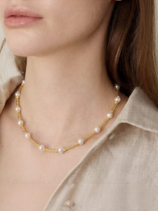 YISHU | New Popular Elegant Minimalist Style Pearl Necklace Gold