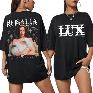 Rosalia Lux Tour 2026 T-shirt Vintage Graphic Print Cotton Tee Rosalia T-shirt Retro Fan Gift for Women and Man Fashion Tee Tops