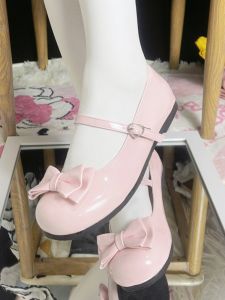 Original Sweet Butterfly Knot Flat Shoes round Toe Soft Bottom Student LoLita Flats Cute Versatile Footwear for Anime Fans