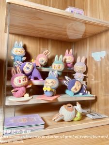 แท่นวางโชว์กล่องสุ่ม Labubu Yoga พร้อมฝาครอบกันฝุ่น กล่องเก็บของสะสมฟิกเกอร์ Bubble Monster สำหรับจัดเก็บที่บ้าน