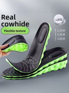 FASHEHAN | Leather Insoles Heightening Shoes Professional Full Foot Super Soft Invisible Mens Womens Black Genuine Leather Not Tired