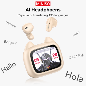 Tai Nghe Bluetooth MINISO MS102 TWS V6.0 Tai Nghe Nhét Tai Không Dây Có Bộ Dịch Thuật AI Màn Hình Đủ Màu Điều Khiển Bằng Cảm Ứng Chống Nước