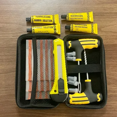 All-Vehicle Tire Rescue Kit - Heavy-Duty Repair Tools for Car/Truck/MotorcycleSuper glueSelf-Vulcanizing Plugs & Storage Case
