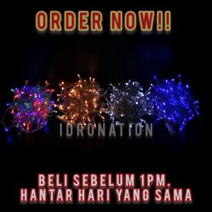 DC24V Outdoor Clear Wire (Blinking) 100 LED 10M Lampu Hari Raya RGB Lip Lap Hiasan Kelip Kelip Twinkle CNY Lamp 100LED Fairy String Lights Home House Party Decor Christmas Light Wedding Warm White