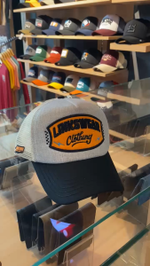 LINKSWEAR Topi Jaring Pria Bordir Topi Trucker Jaring Distro Hitam Cream LTT121