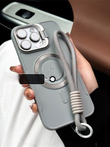 DAIMANG | Magnetic Charging Drop Protection Soft Silicone Phone Case with Hidden Foldable Stand