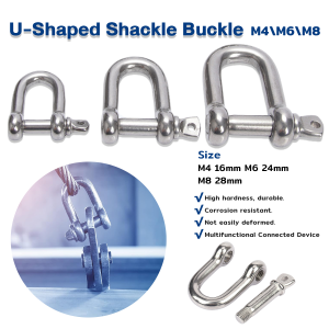 MaxPlus D-Type/U-Shaped Shackle Buckle D Ring Lock Bow Shackle Wire Rope Fastener Hardware Accessorie