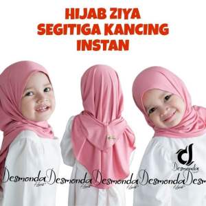HIJAB SEGITIGA INSTAN KANCING ANAK ZIYA USIA 2-5 TH TERBARU BEST SELLER