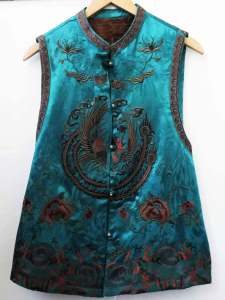 Fleece Lined Embroidered round Neck Vest Backless Top Trendy National Style plus Size Womens Fashion Autumn Winter Jacket