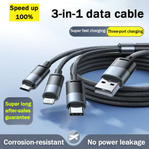 3 In 1 Fast Charging Cord Super Fast Charge Micro USB Type-C Charger Cable 3A PD Fast Charging Cord Colors are available
