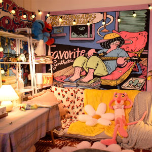 Gala Original Illustration Background Cloth Cartoon Bedroom Wall Hanging Tapestry Dormitory Renovation Living Room Decor
