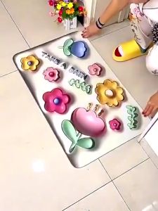 Keset Kaki Diatomite 3D OVAL 40X60CM Anti Slip Keset Kamar Mandi Keset Lantai Menyerap Air 5D Motif Random